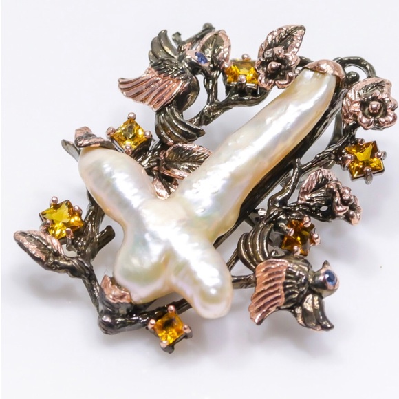 Natural Baroque Pearl Sterling Silver Pendant - Picture 5 of 8